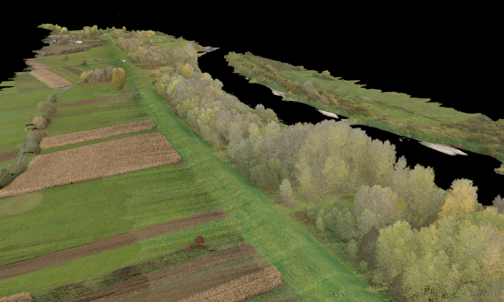Laser scanning of Vistula River embankments