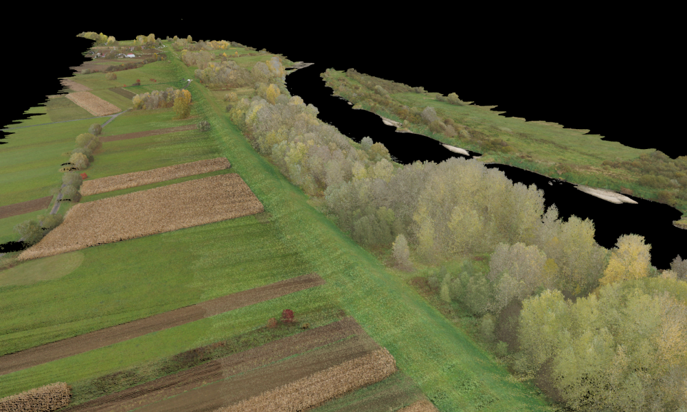 Laser scanning of Vistula River embankments