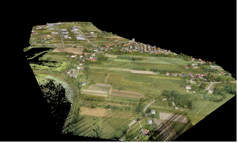 Laser scanning of terrain for construction of ring road of Zator