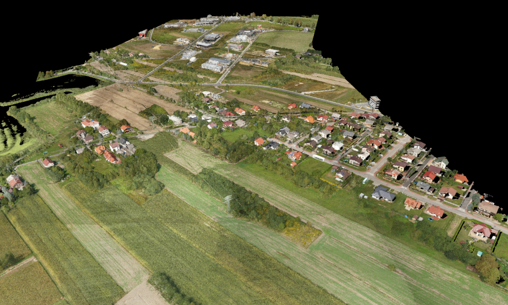 Laser scanning of terrain for construction of ring road of Zator